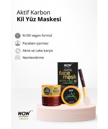WOW Skin Science Activated Charcoal Face Mask - Natural Content - Anti-Blackhead and Anti-Acne Pore Minimizer 200 Ml - Buy Online on GoSupps.com