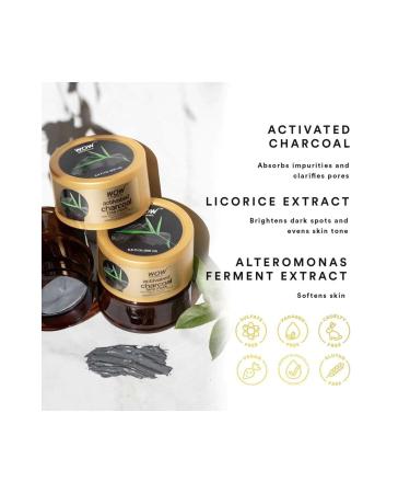 WOW Skin Science Activated Charcoal Face Mask - Natural Content - Anti-Blackhead and Anti-Acne Pore Minimizer 200 Ml - Buy Online on GoSupps.com