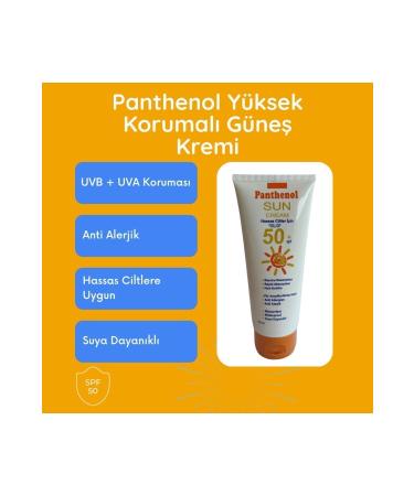 Panthenol Sun Cream Uvb Uva 100 ml Spf 50