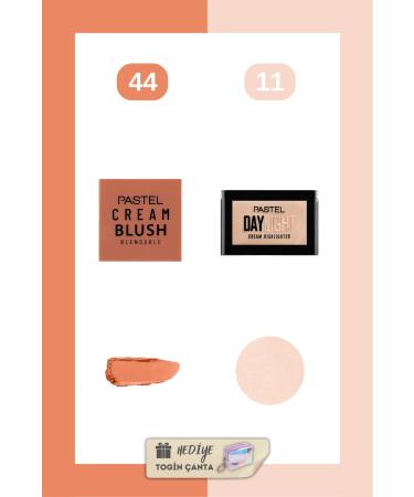 Pastel Mix Set - Cream Blush 44 + Cream Highlighter 11 + Togin Bag