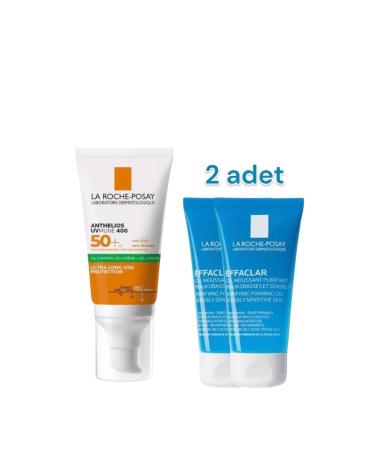 La Roche Posay Anthelios Face Sun Cream for Oily and Combination Skin 50ml + 2 Effaclar Gel 50 ml
