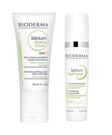 Bioderma Sebium Global Cover 30 Ml + Sebium Night Peel 40 Ml