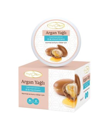 Phytoflora 100 ml Repairing natural herbal moisturizing hand and face cream with argan extract (b5 and E).