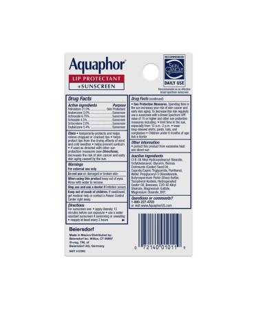 Aquaphor Spf30 Sunscreen Lip Balm 10ml - Buy Online on GoSupps.com