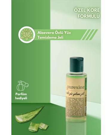 purexine Aloe Vera Essence Face Wash Gel 100 ml Moisturizing Natural Content Sensitive Skin Anti-Acne.