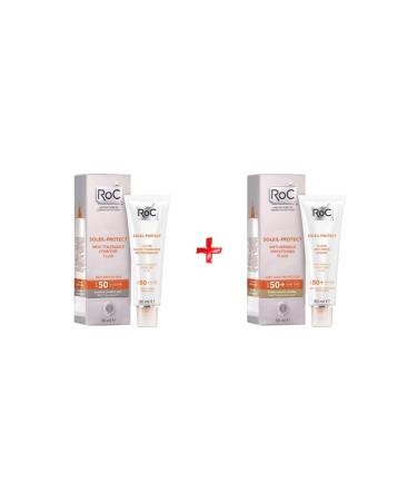 Roc Sunscreen for Sensitive Skin - Spf 50 + Anti-Wrinkle Protection Liquid Face Moisturizer Spf50 50ml