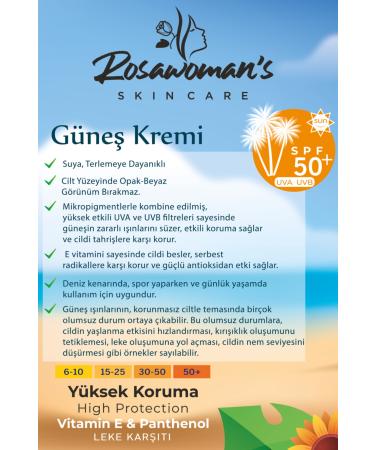 Rosawomans Sun Cream 100ml Anti-Spot High Protection 50 Factor Sun Cream - Buy Online on GoSupps.com