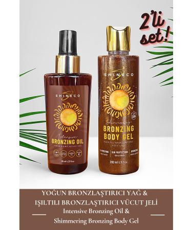 Shineco - Luminous Bronzing Body Gel (20 Spf Sun Protection) 200ml - Intensive Bronzing Oil 125ml