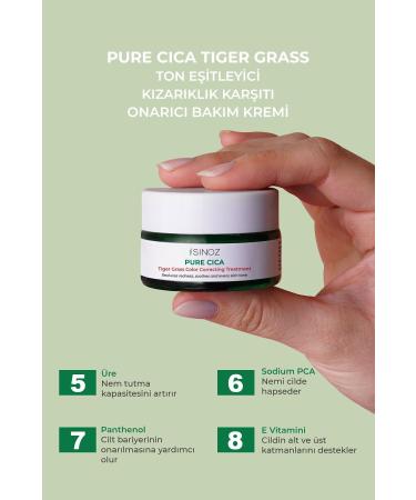 Sinoz Pure Cica Tiger Grass Tone Equalizing Intensive Repairing Soothing Anti-Redness Face Cream 15 ml