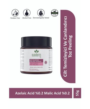 SUODERM Anti-Stain Enzyme Powder Peeling Skin Cleansing and Revitalizing Complex Azelaic Acid & Malic Acid
