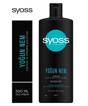 Syoss Intensive Moisture Shampoo for Dry and Weak Hair 500 Ml X 2 Pieces - Buy Online on GoSupps.com