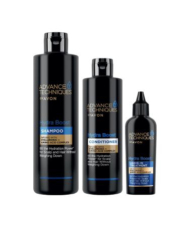 Avon Advance Techniques Moisturizing Shampoo Conditioner and Leave-In Conditioner Bundle