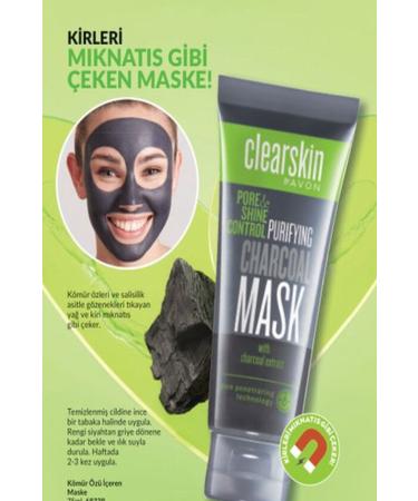 Avon Clearskin Pore Shine Charcoal Mask 75 Ml + Nourishing Lip Oil Blossom