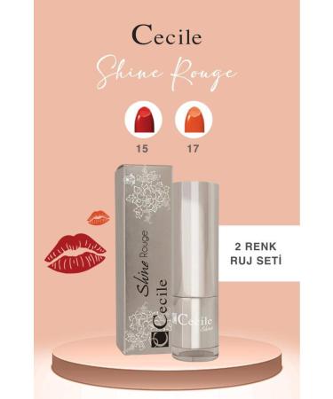 Cecile Shine Rouge Lipstick Series Shiny and Moisturizing Full Lips 15-17