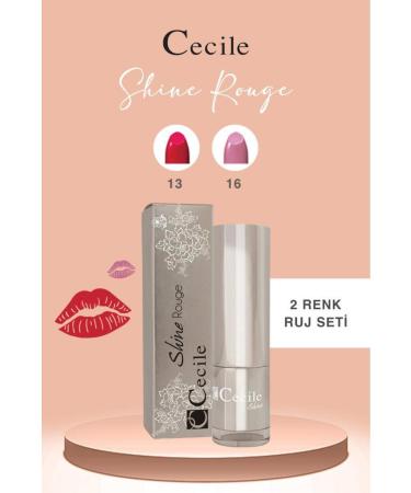Cecile Shine Rouge Lipstick Series Shiny and Moisturizing Full Lips 13-15-18-20 - Buy Online on GoSupps.com