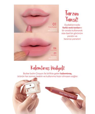 CLIO Creamy Tinted Lip Balm in Pencil Shape & Sharpener CLIO Butter Balm Crayon 003 Pastel Rose - Buy Online on GoSupps.com
