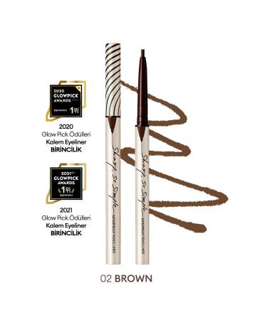 CLIO Waterproof Fine-Tipped Eyeliner CLIO Sharp So Simple Waterproof Pencil Liner (02 Brown)