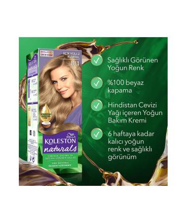Wella Koleston Nat. Hair Dye 8/1 Light Ash Blonde X 2 Pieces - Buy Online on GoSupps.com