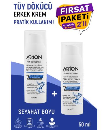 AXION Practical Hair Remover 50 Ml Travel Size Men 2 Pack