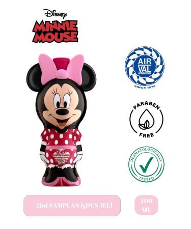 Air-Val Minnie Mouse Toy Kids Shampoo and Shower Gel Large Size 400ml