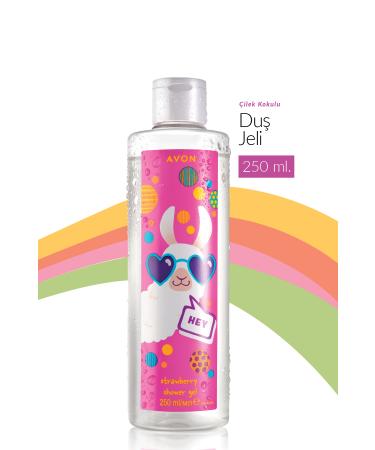 Avon Lama Dude Naturals Strawberry Scented Kids Shower Gel 250 Ml. Set of Three