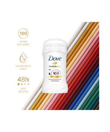 Dove Women's Stick Deodorant Invisible Dry 1/4 Moisturizing Cream Effective 40 ml X2 - Buy Online on GoSupps.com