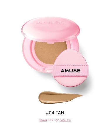 Amuse Dew Power Vegan Cushion Spf 50 Pa (KORENDY) Centella and Peptide Shiny Finish 15g #04 Tan