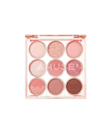 Amuse Eye Vegan Color Palette (KORENDY) Skin Tone Compatible Silky Eyeshadow Palette 0.6 X 9g #01 Warm Boksoonga
