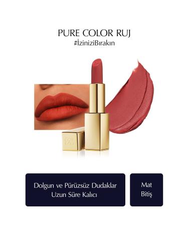 Estee Lauder Matte Finish Lipstick - Pure Color Matte Lipstick - 3.5gr - Color: 666 Captivated
