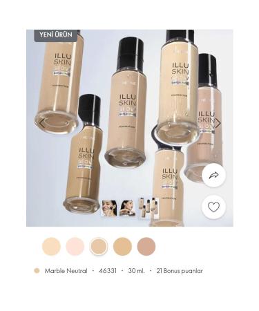 Oriflame The ONE Illuskin Glow Reflective Foundation marble neutral