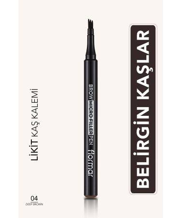 Flormar Eyebrow Filling Pencil (Dark Brown) - Brow Micro Filler Pen - 004 Deep Brown - 8682536038546