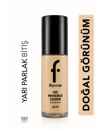 Flormar Invisible Cover HD Light Texture & Semi-Glossy Finish SPF30 Foundation