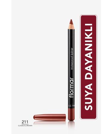 Flormar Lip Pencil - Waterproof Lipliner 211 Classical Brown 8690604111114