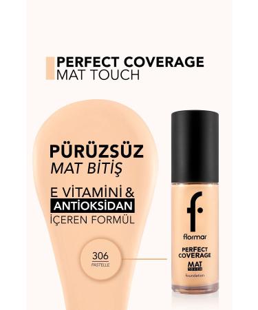Flormar Matte One Vitamin E Foundation - Mat Touch Foundation - 306 Pastelle - 8682536057660 - Buy Online on GoSupps.com