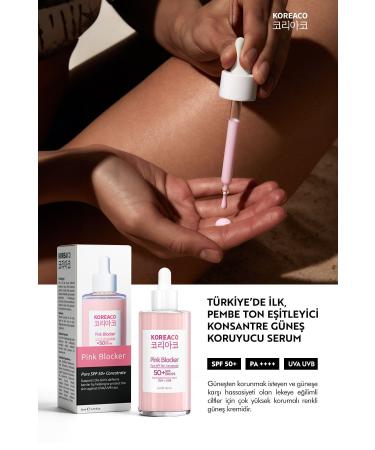 KOREACO SKIN TONE EQUALIZER HIGH UVB+UVA PROTECTION BLOCKER PINK SPF50+ SUN SERUM 50 ML