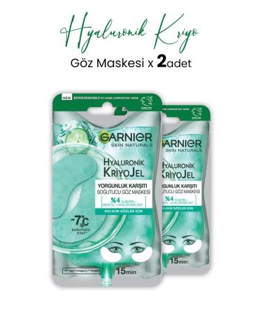 Garnier Cooling Eye Mask Hyaluronic Cryo Gel 5 gr X 2 Pieces