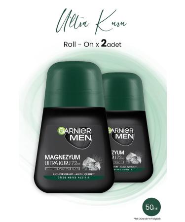 Garnier Men Magnesium Roll On Ultra Dry 72 Hours 50 ml X 2 Pieces