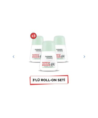 Garnier Mineral Magnesium Ultra Dry Roll-on 50 Ml 3 Pieces
