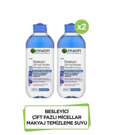 Garnier 2 Pieces Nourishing Dual Phase Micellar Make-Up Remover Water 400 Ml (St. John's Wort Flower Water)