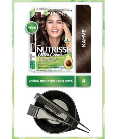 Garnier Nutrisse Ultra Cream Hair Dye 4 COFFEE DYEING SET