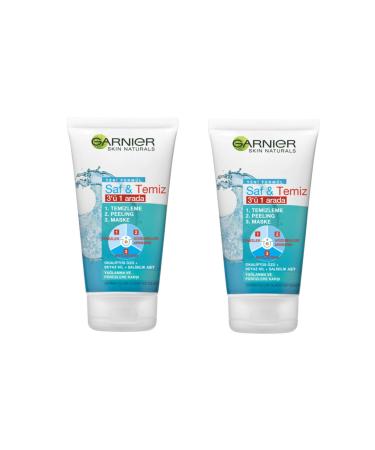 Garnier Pure & Clean 3 in 1 Anti-Oily and Anti-Imperfections Cleansing Gel 150 ml x 2 pieces