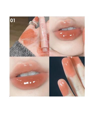 Gege Bear 1 Pcs Flower Jelly Lipstick Luminous Hydrating Lipstick Pen Type Lip Tint Gloss