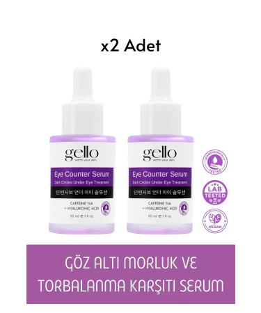GELLO 2-Pack Under-Eye Bags Dark Circles & Anti-Dark Circle Serum (Caffeine 6% + Hyaluronic Acid)