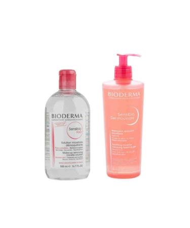 Bioderma Sensibio Foaming Gel 500 ml & Sensibio H2o 500 ml