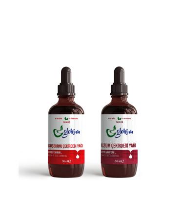 GLOKIM Rosehip Seed Oil 50 Ml - Grape Seed Oil 50 Ml Skin Care Set