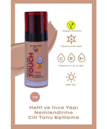 Golden Rose Moisture Touch Liquid Foundation Spf20 No: 112 Moisturizing Foundation - 8691190533779