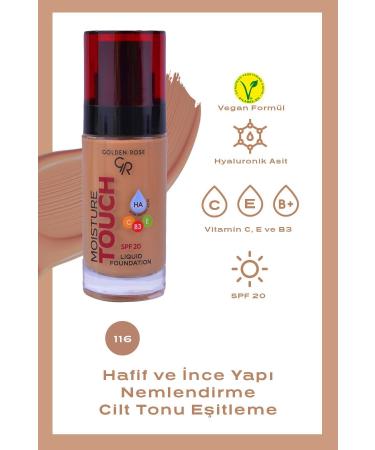 Golden Rose Moisture Touch Liquid Foundation Spf20 No: 116 Moisturizing Foundation - 8691190533816