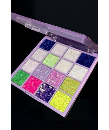 Gtir Beauty GLITTER 16 GLITTER EYESHADOW PALETTE - For Face and Body