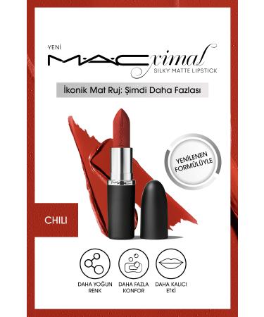 Mac The iconic Matte Lipstick. Effective Formula Lipstick That Gives Intense Color-CHILI KEYO349