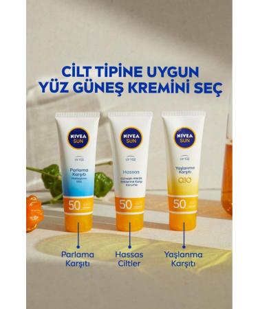 NIVEA SUN Sensitive Face Sun Cream 50ml Sensitive and Allergic Skin SPF50 High Protection UVA UVB Protection - Buy Online on GoSupps.com
